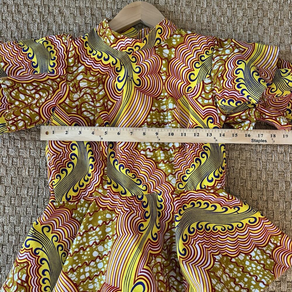 Handmade 100% Cotton Wax Block Print Peplum Top Women’s Size Small - Picture 13 of 16